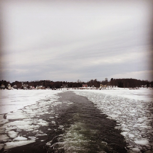 Ever seen the Essex-Charlotte Canal? Snapshot from an icy ferry crossing on February 19, 2014. (Photo: Geo Davis)