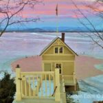 Rosslyn boathouse during late February sunset (Credit: Kristen Eden)