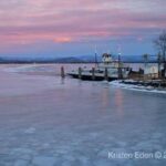 Essex-Charlotte ferry dock during late February sunset (Credit: Kristen Eden)