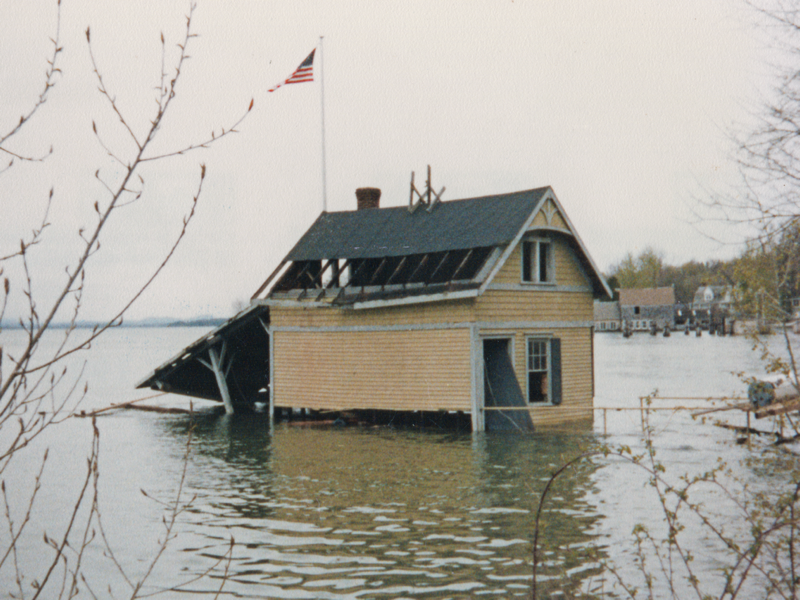 Rosslyn's boathouse was flooded and severely damaged in 1983. (Source: Dianne Lansing)