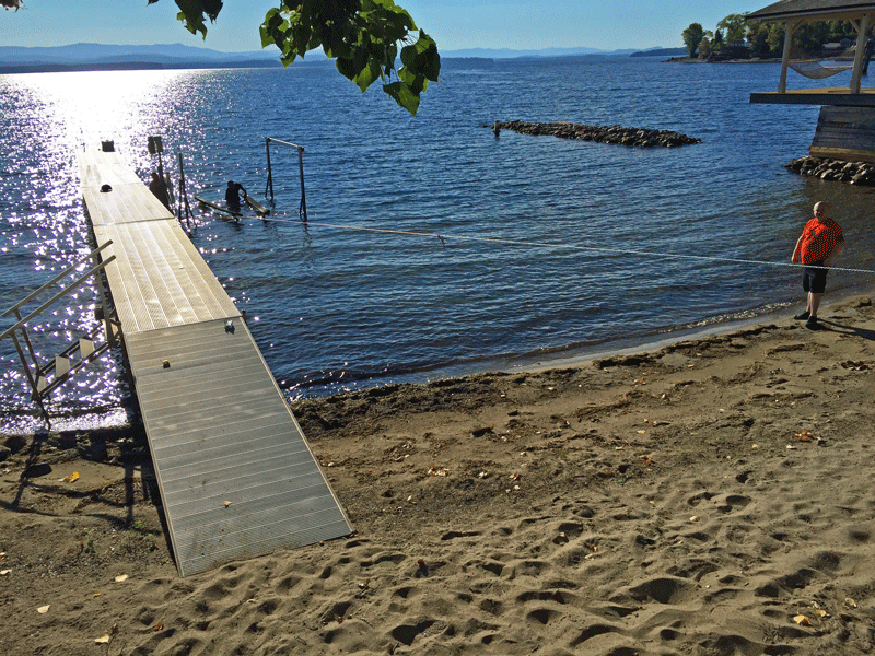 Waterfront Winterization: Pulling out the boat lift on September 22, 2016.