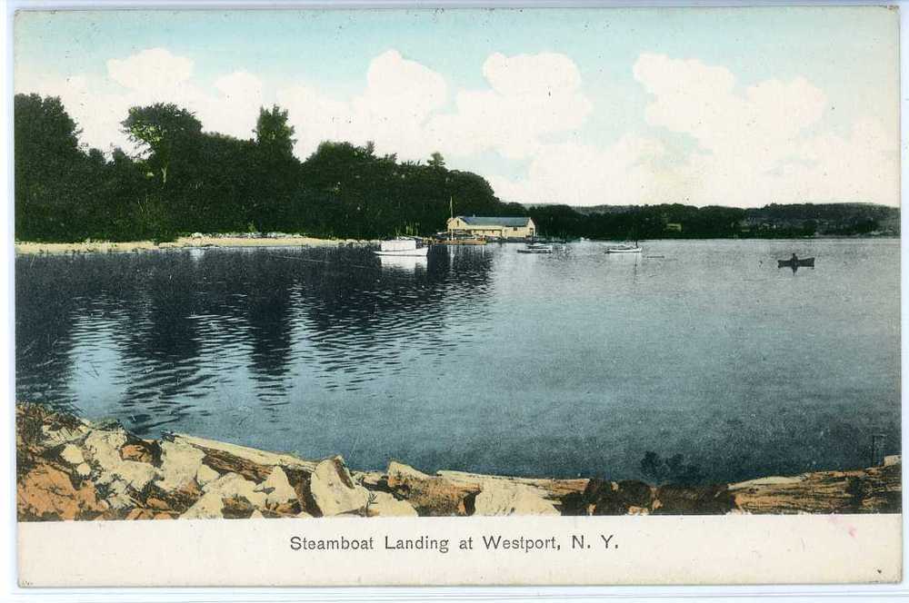 Steamboat Landing at Westport, NY circa 1907 (Source: vintage postcard)