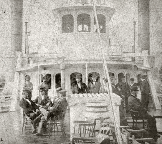 Detail from Steamer Vermont Stereoview, photographed by S.R. Stoddard c. 1870