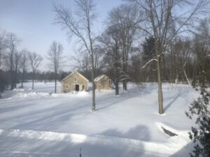 Winter Wonderland 2019: Rosslyn's carriage barn and icehouse buried in 20-24" of fresh snow. (Credit: RP Murphy)