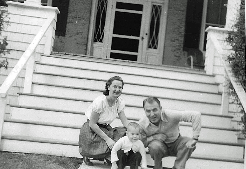 Florence Sherwood, Phil Keuhlen, and Chuck Sherwood at the Sherwood Inn, August 1951 (Source: Phil Keuhlen)