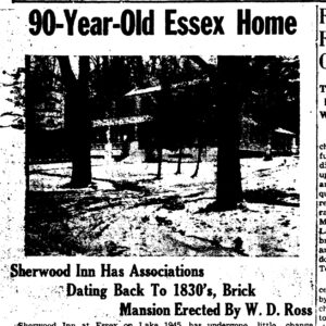 Favored by Fortune: Sherwood Inn Flashback (Source: Essex County Republican (Keeseville, N.Y.), March 29, 1946, Page 1)