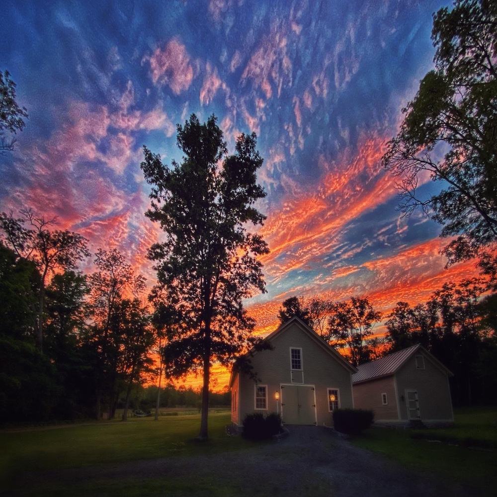 Tie dye dome behind carriage barn and icehouse (Source: Geo Davis)