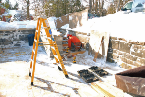 Installing Garapa Stairs on December 22, 2008 (Source: Geo Davis)