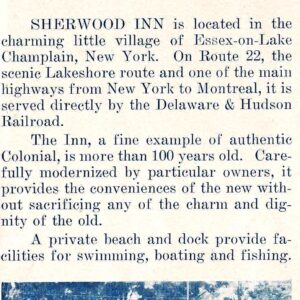 Sherwood Inn Brochure c. 1950s (Source: Jim Laforest)