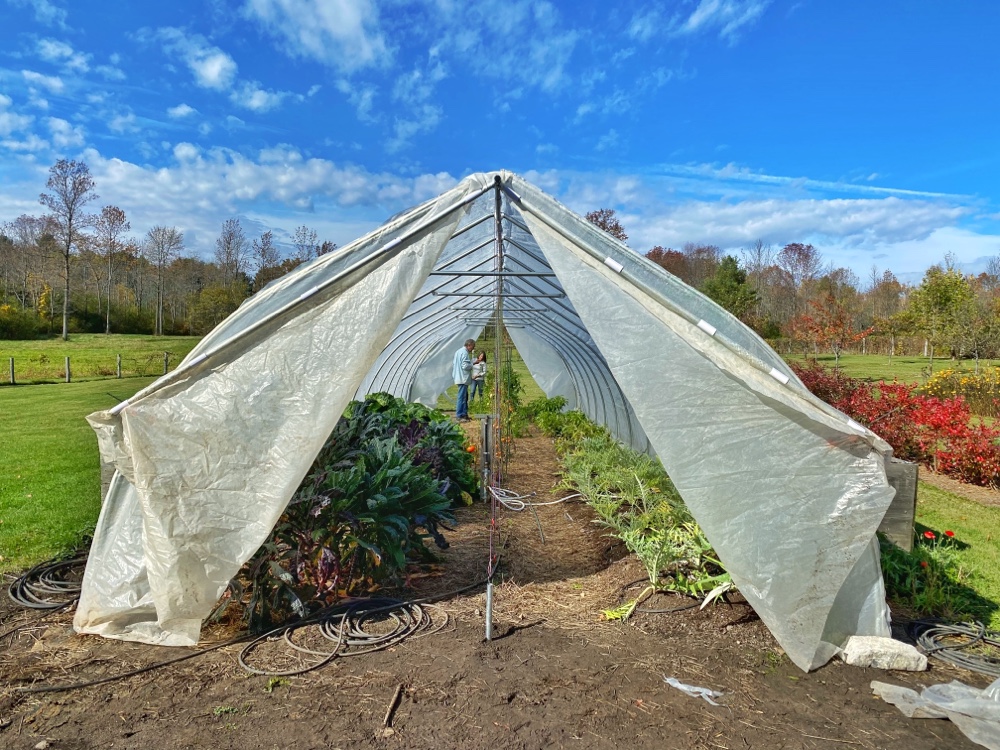 Hoop House Scissor Doors