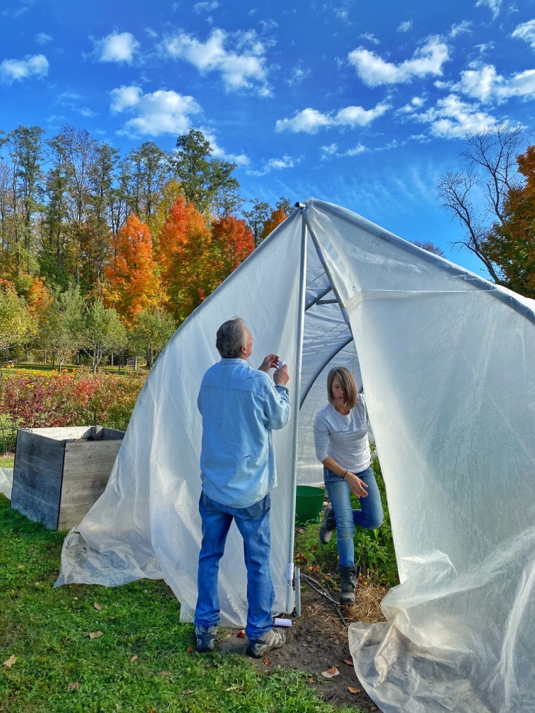 Hoop House Scissor Doors