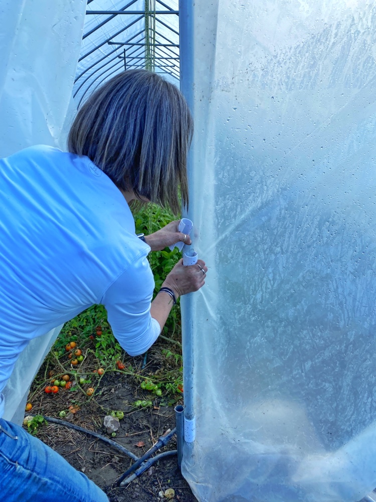 Hoop House Scissor Doors