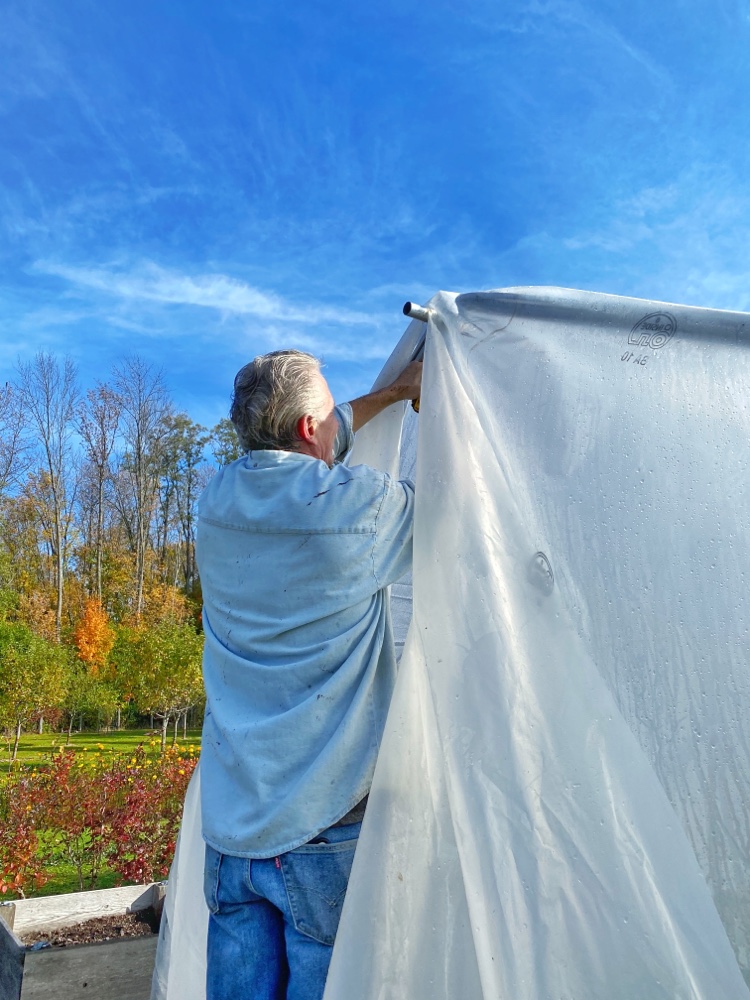 Hoop House Scissor Doors