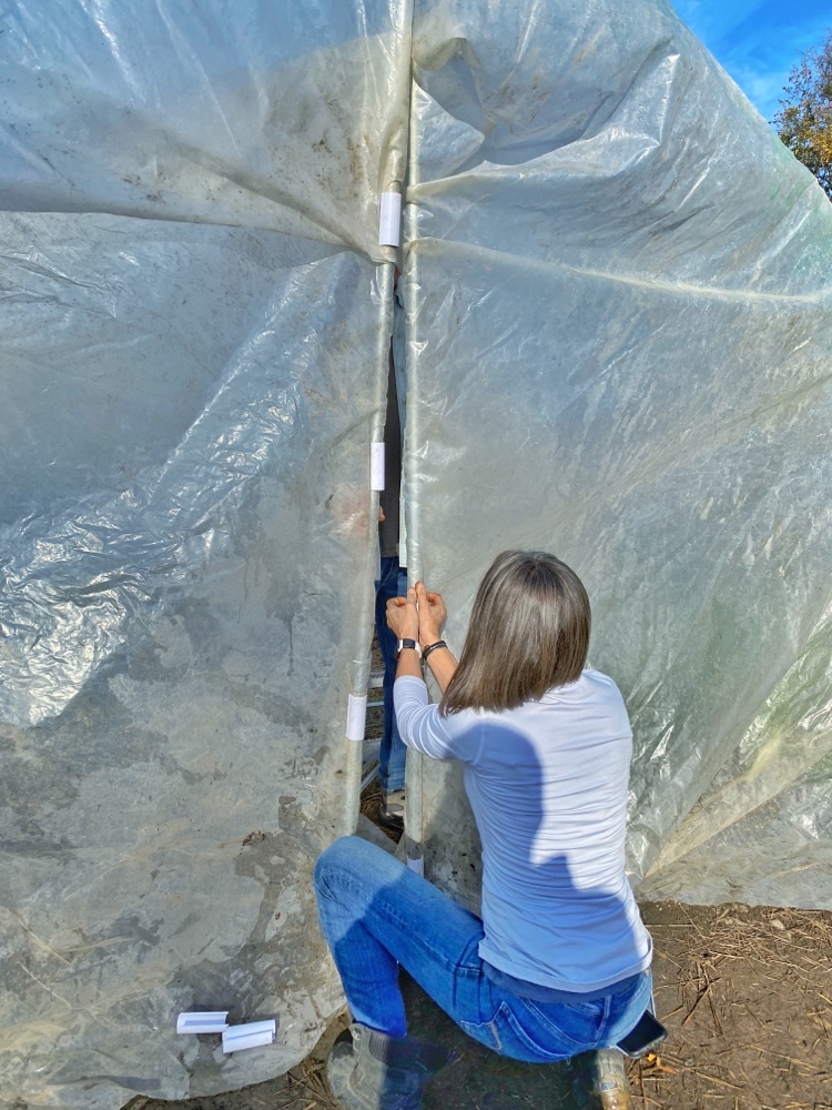 Hoop House Scissor Doors