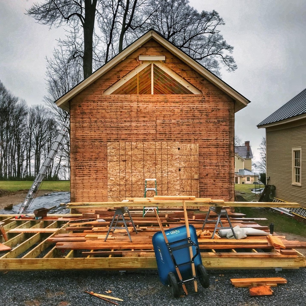 Icehouse Rehab 9: Gable End Window in West Elevation