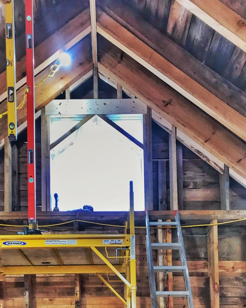 Icehouse Interior, East elevation gable window (Photo: Hroth Ottosen)