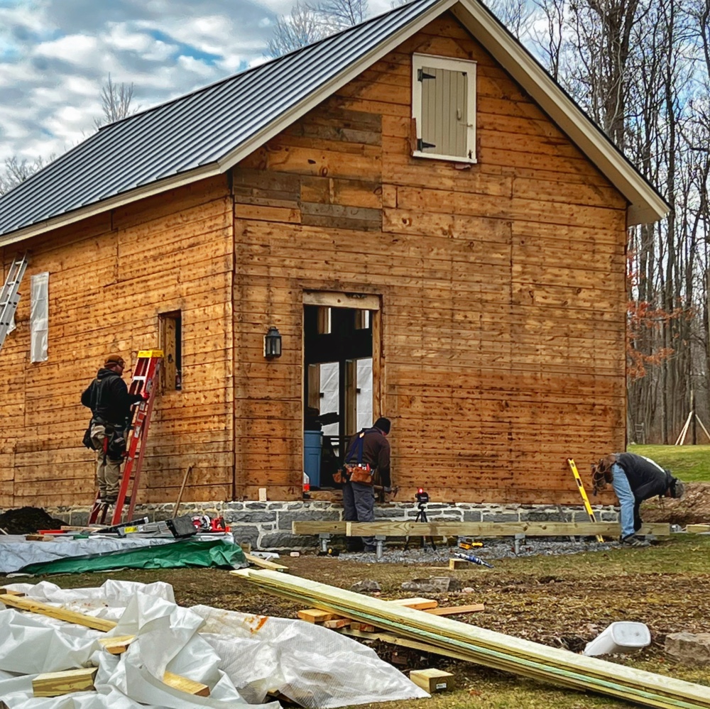 Icehouse Apertures and Transparency: shoring up window framing for existing aperture (Photo: R.P. Murphy)