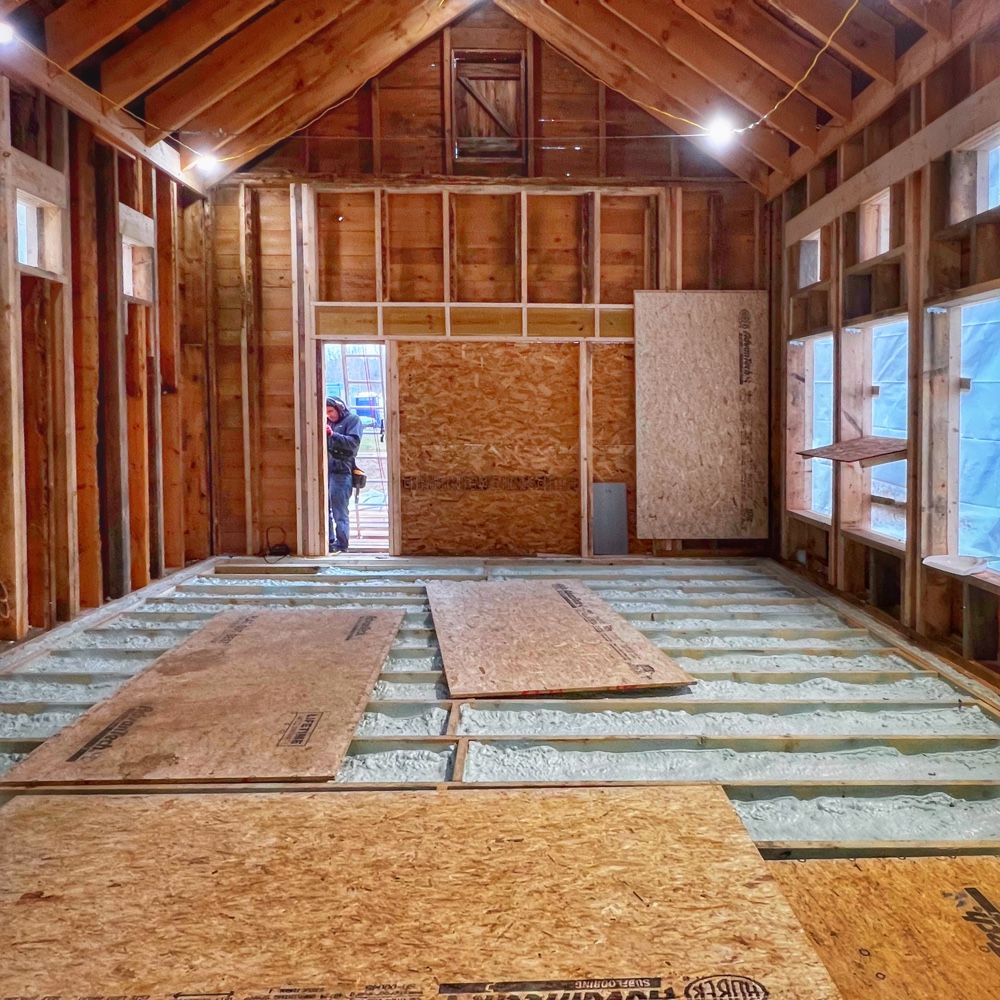 Icehouse Subfloor Installation Begins (Photo: R.P. Murphy)