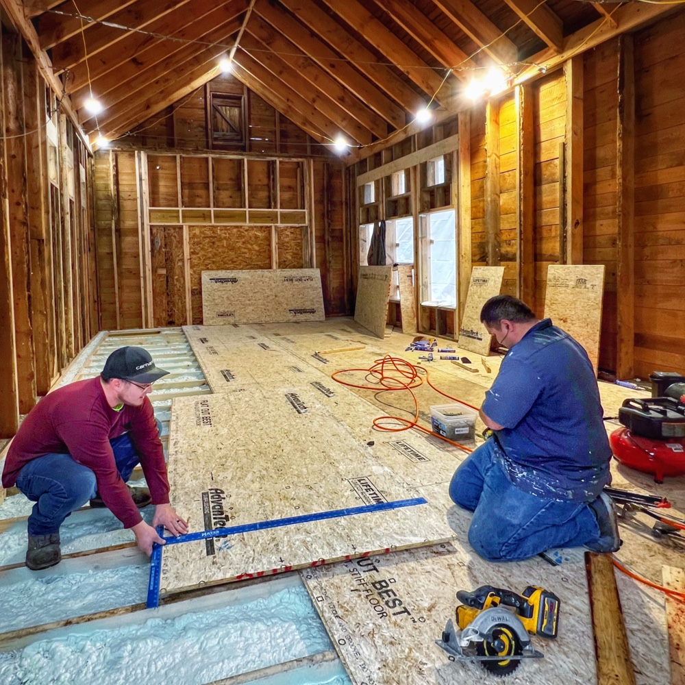 Icehouse Subfloor Installation Progress (Photo: R.P. Murphy)