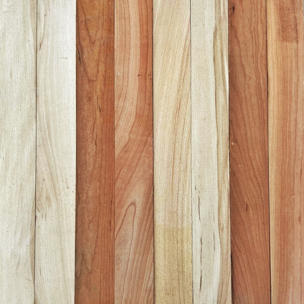 Mixed Species Flooring Experiment: character beech and jatoba, a.k.a. Brazilian cherry (Photo: R.P. Murphy)