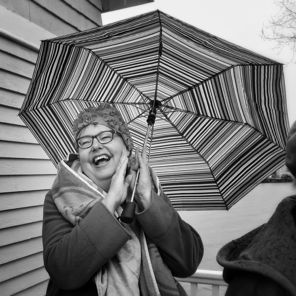 Kathryn Reinhardt preparing to "polar plunge" on May 1, 2016 (Photo: Geo Davis)