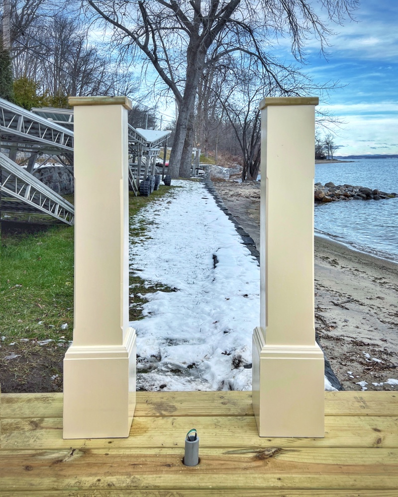 Boathouse Northside Posts Installed (Photo: R.P. Murphy)