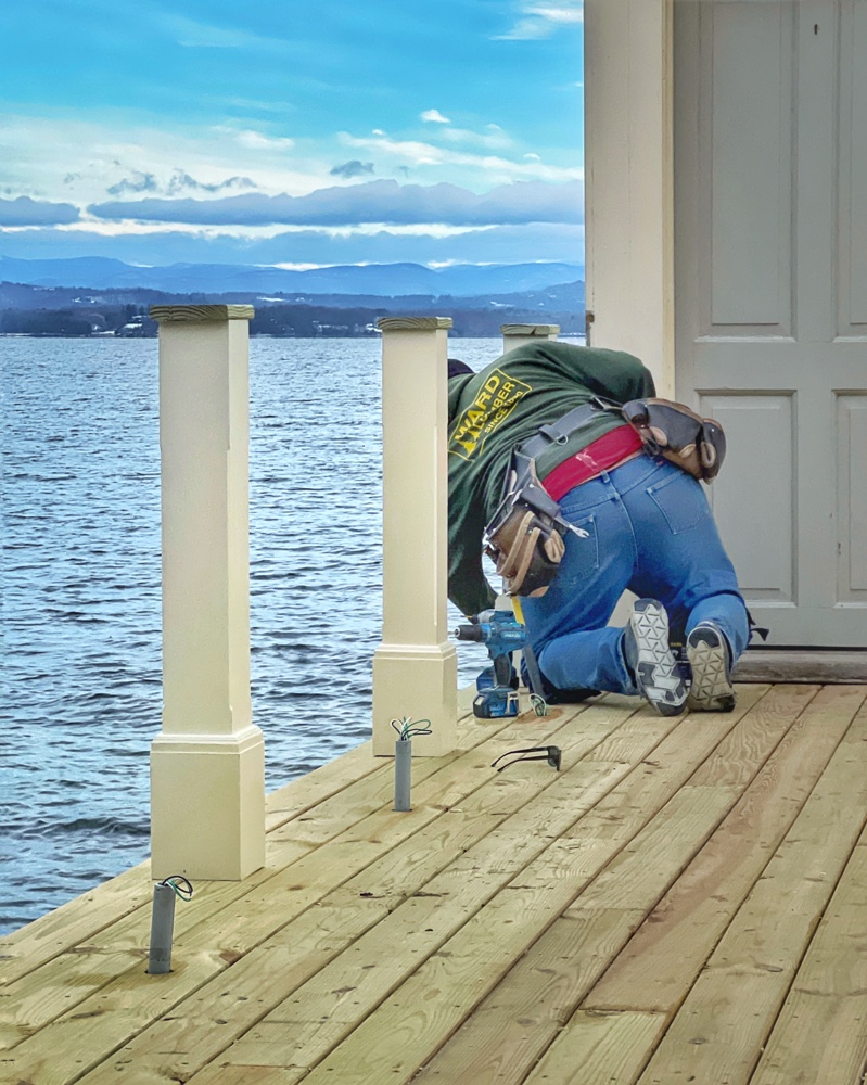 Boathouse Northside Posts Installed (Photo: R.P. Murphy)