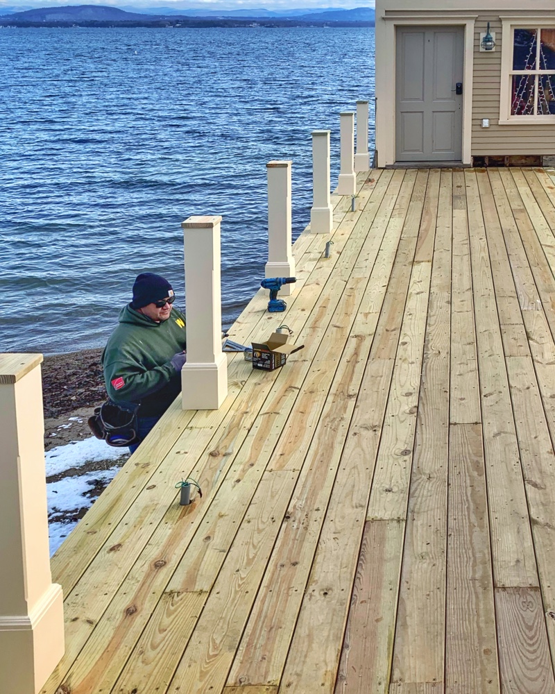 Boathouse Repairs 6: Northside Post Wraps Installed