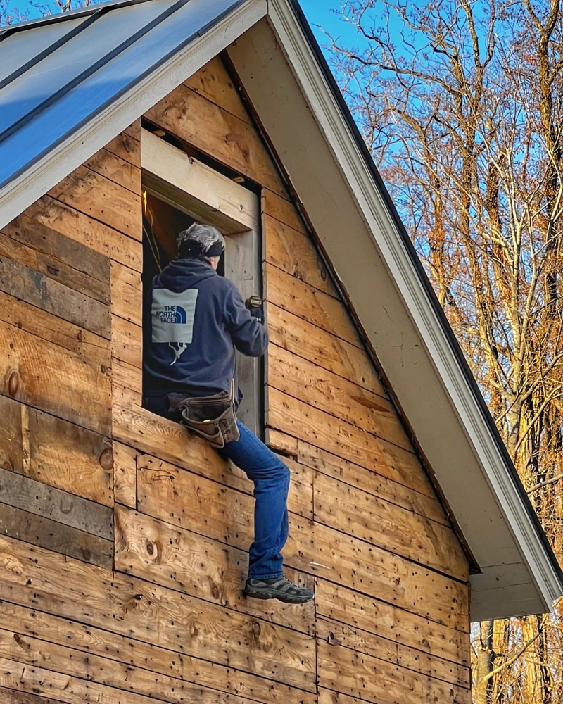 Icehouse Rehab 10: East Elevation Gable Window