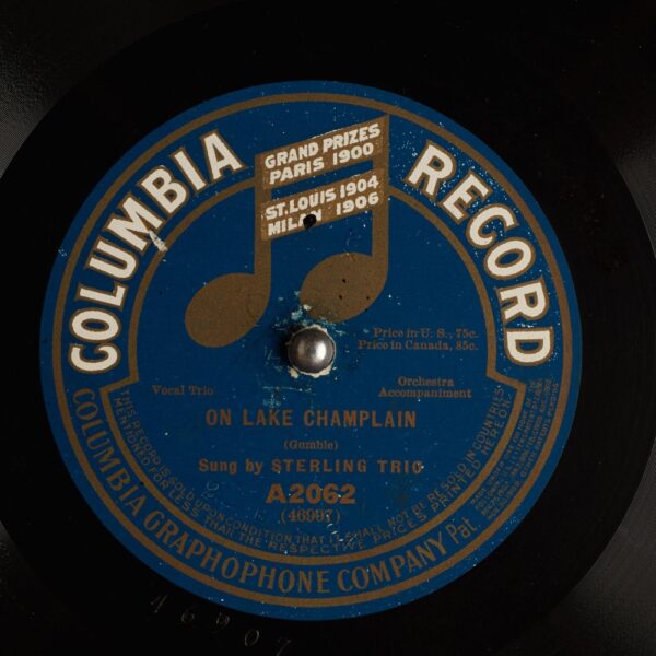 Columbia Record's “On Lake Champlain” by Sterling Trio (Alfred Bryan and Albert Gumble)