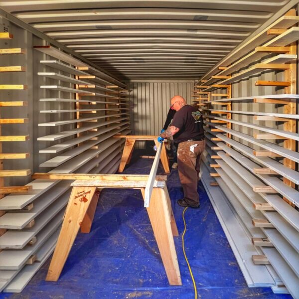 Makeshift Workshop in Storage Container (Photo: R.P. Murphy)