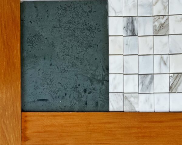 Surplus Building Materials: garapa, slate, and marble (Photo: R.P. Murphy)