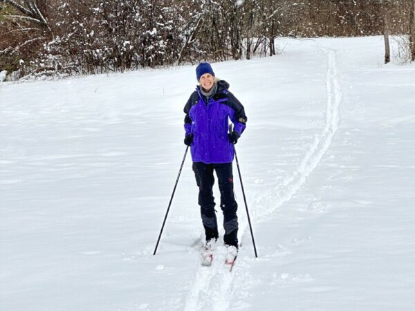 Susan Skiing Through Saturday Snow Day​ (Photo: Geo Davis)