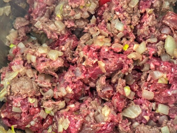 Sautéing Elk for Green Chile Stew (Photo: Geo Davis)