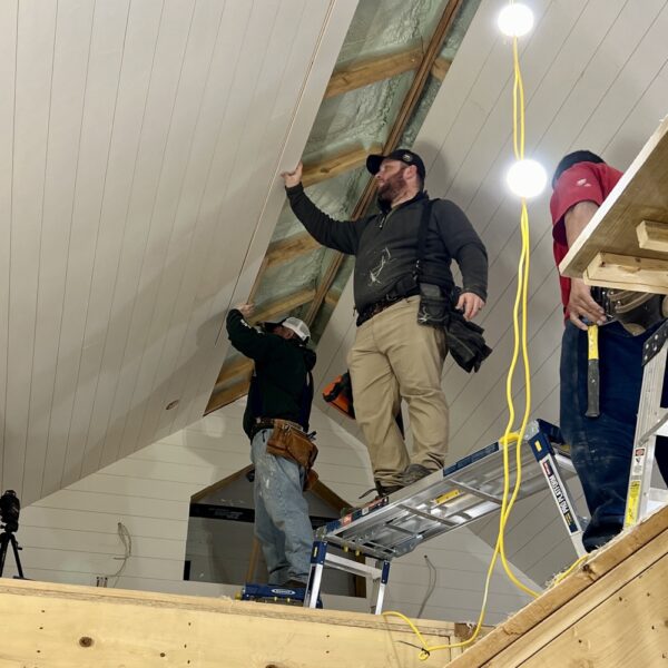 Finishing Up Icehouse Ceiling (Photo: R.P. Murphy)