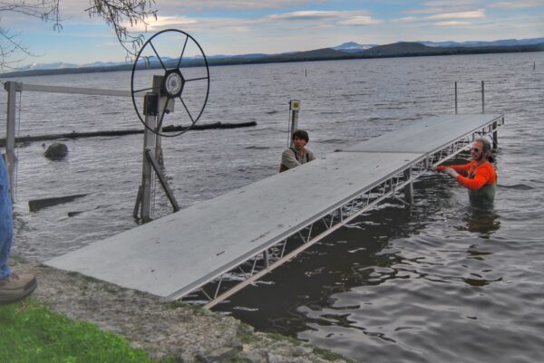 Installing Dock with Tom on April 30, 2010 (Photo: Susan Bacot-Davis)