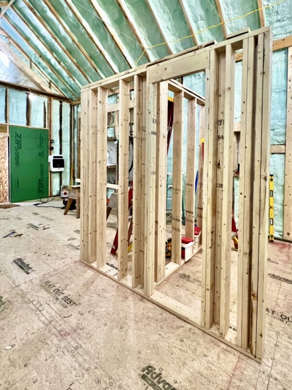 January 2023 Framing Flashback: Framing Icehouse Interior Walls (Photo: R.P. Murphy)