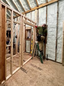 January 2023 Framing Flashback: Matt Framing Bathroom Wall (Photo: R.P. Murphy)