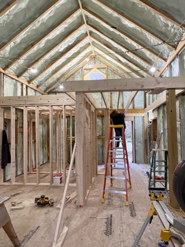 January 2023 Framing Flashback: Justin Framing Entrance Ceiling (Photo: R.P. Murphy)