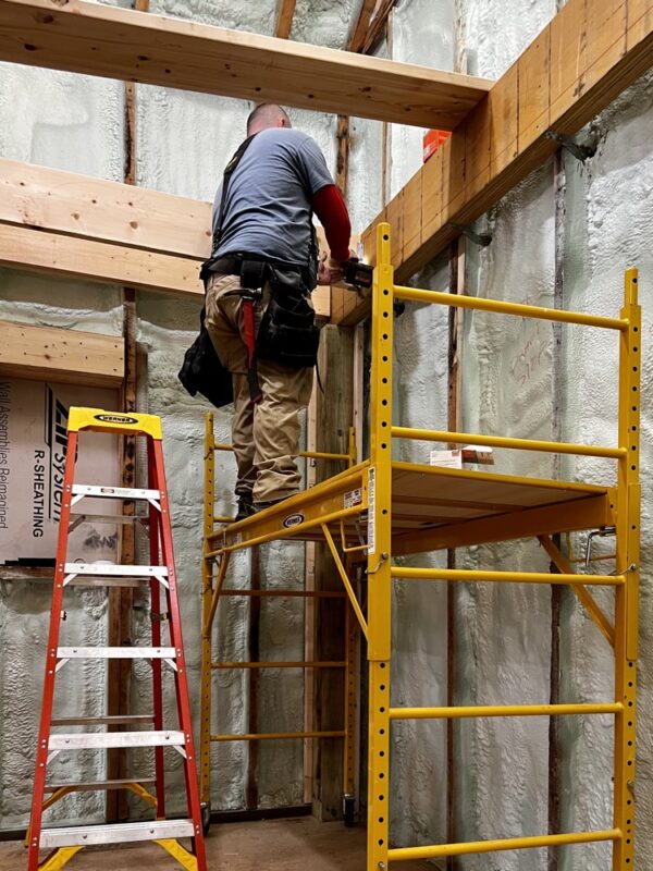 January 2023 Framing Flashback: Matt Framing Bathroom Ceiling (Photo: R.P. Murphy)