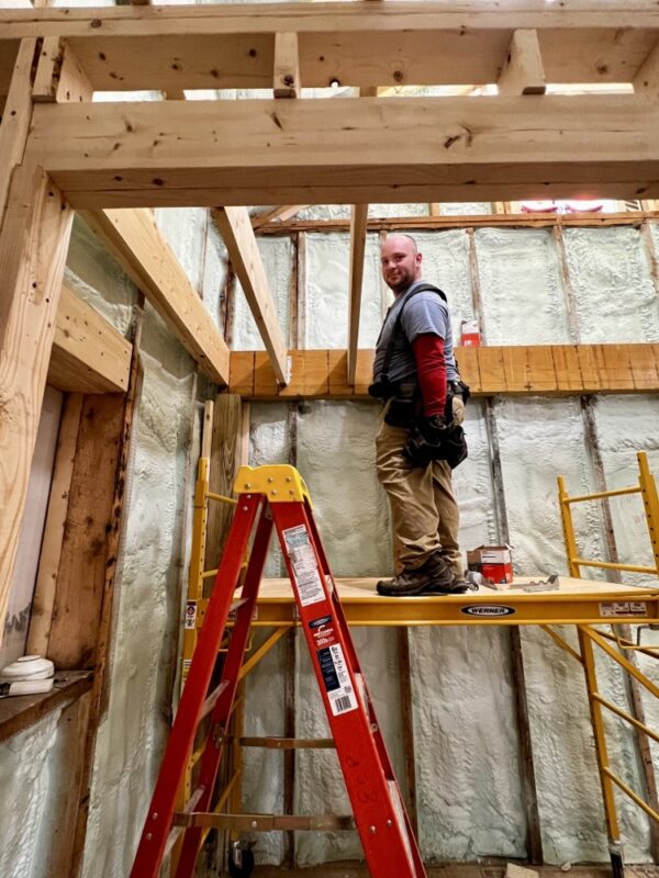 January 2023 Framing Flashback: Matt Framing Bathroom Ceiling (Photo: R.P. Murphy)