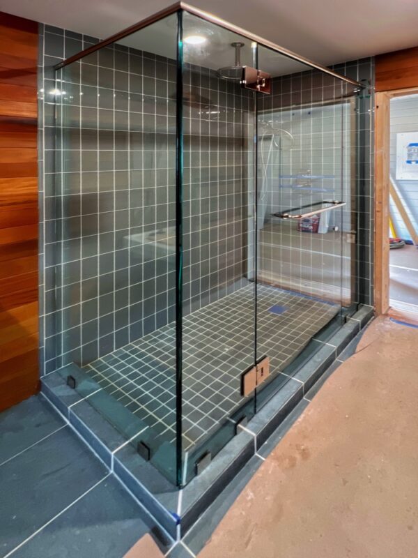 Glass Shower Enclosure Installed (Photo: R.P. Murphy)