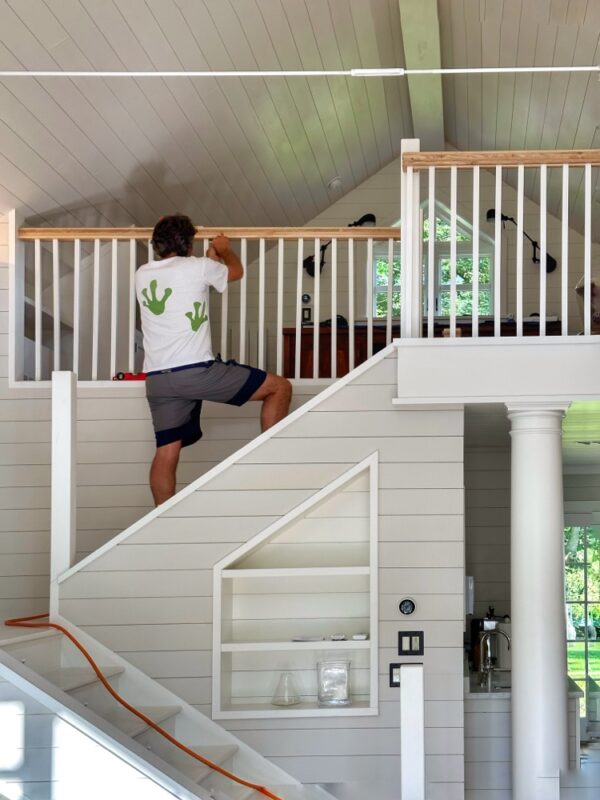 Installing Loft Guardrail (Photo: Susan Bacot-Davis)