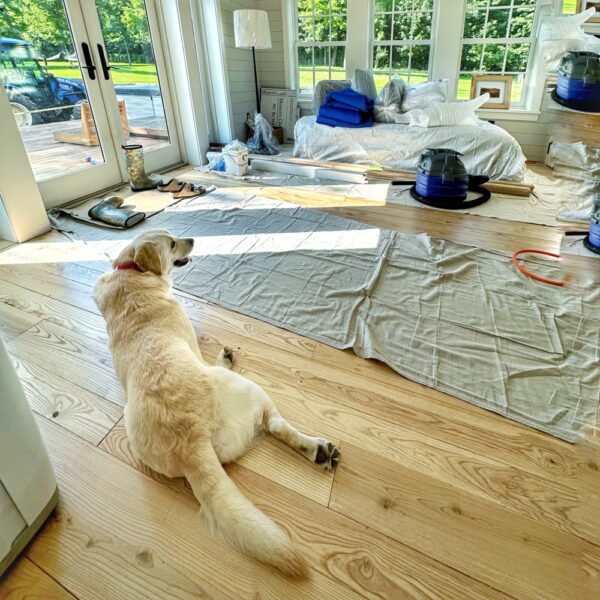 Carley Supervising Loft Guardrail Installation (Photo: Susan Bacot-Davis)