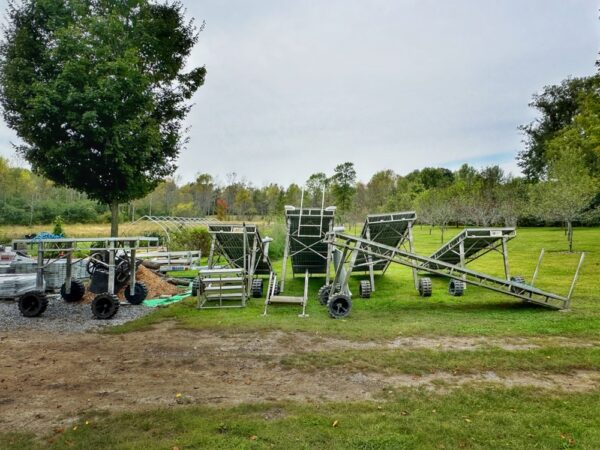 Docks Temporarily Stored Between Barns and Orchard (Photo: Geo Davis)