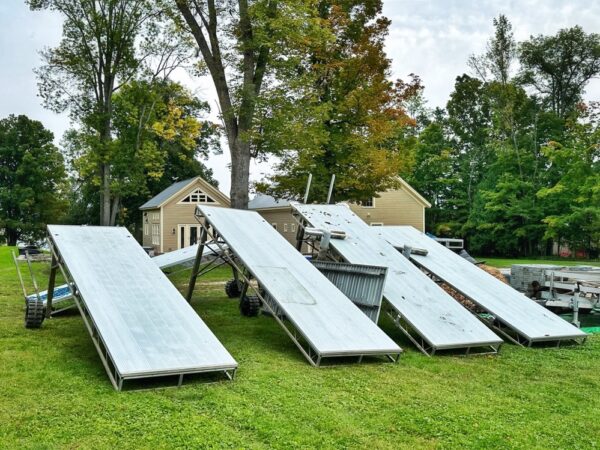 Docks Temporarily Stored Behind Carriage Barn and Icehouse (Photo: Geo Davis)