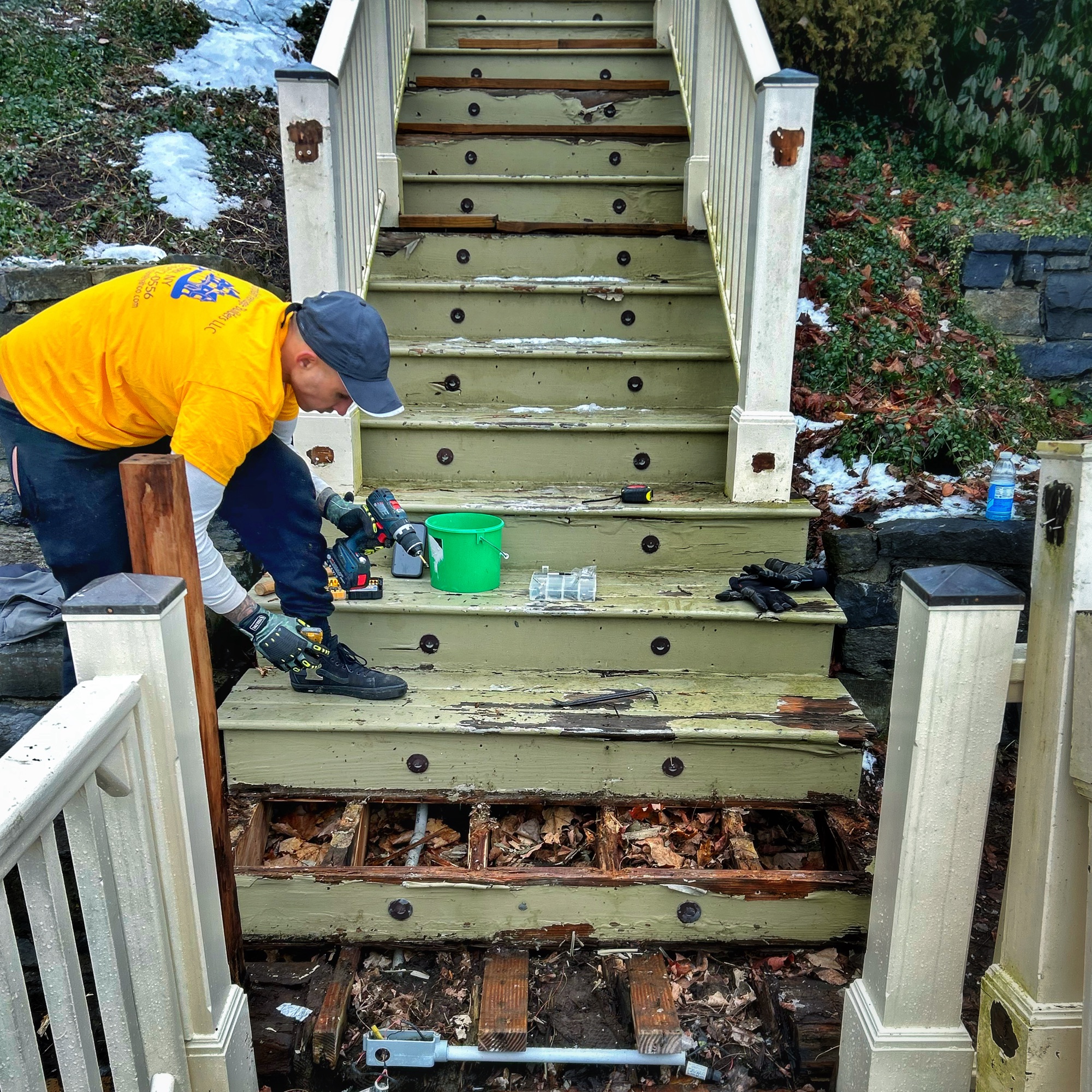 Tony Replacing TimberSIL (Photo: Glen Gehrkens)