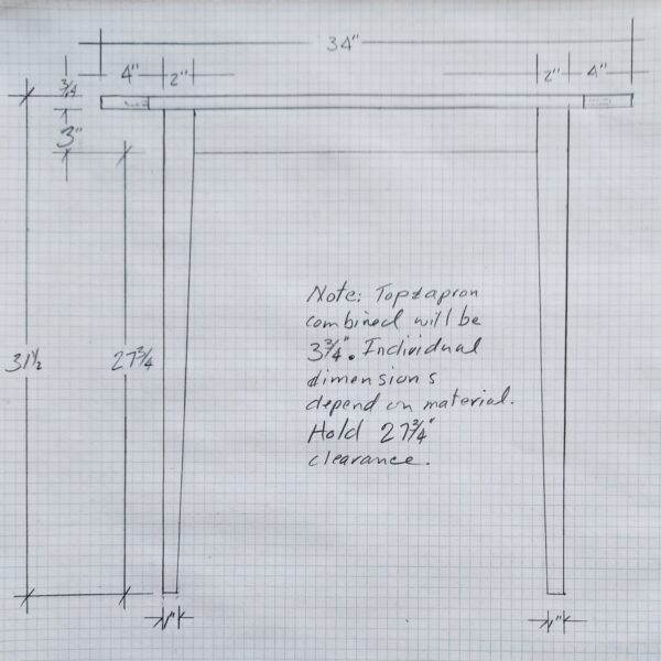 Ron's Elevation for Bistro Table (Drawing: Ron Bauer)