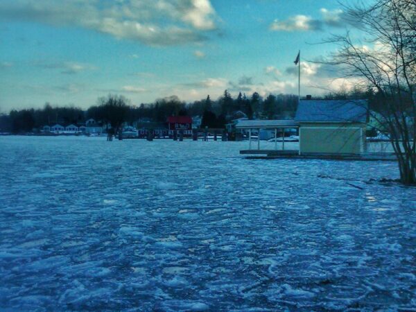 Boathouse with Ice Flow, March 24, 2011 (Photo: Geo Davis)