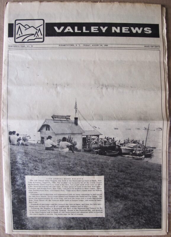 11th Annual Essex Regatta (Source: Valley News, August 26, 1960)